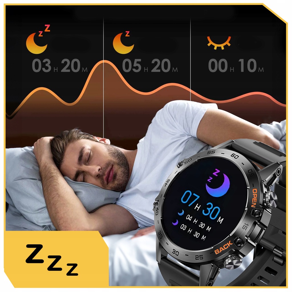 ZEGAREK SMARTWATCH SPORTOWY ROZMOWY MĘSKI DAMSKI POLSKIE MENU CZARNY SPORT Kolor koperty czarny